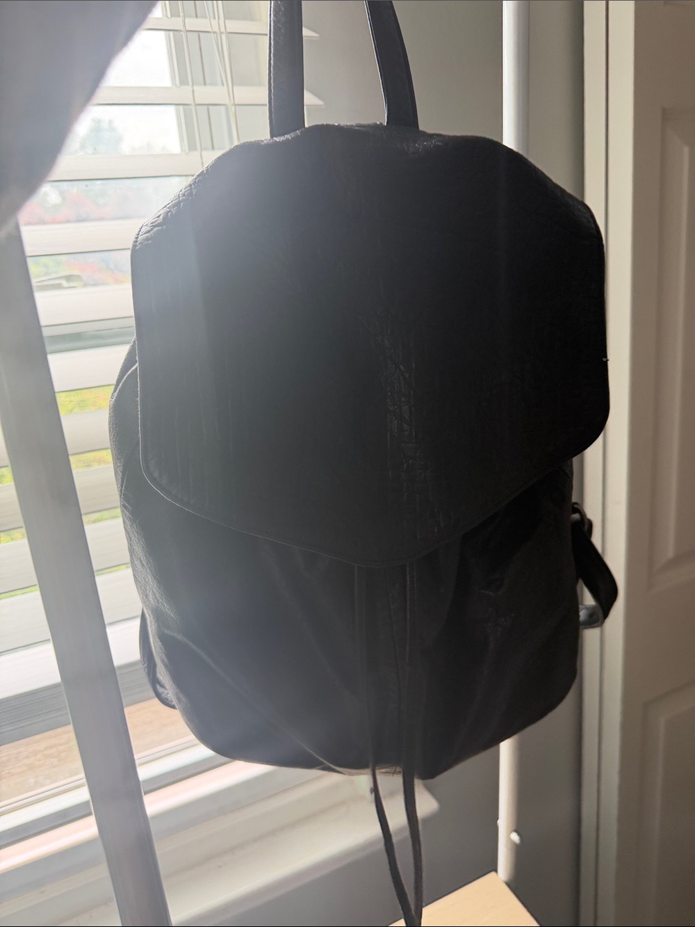 Black Vegan Leather Backpack - Classic Everyday Carry